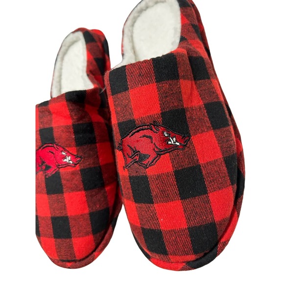 FOCO Men's NCAA Sherpa Lined Buffalo Check Memory Foam Slippers M 9/10 - Picture 6 of 6